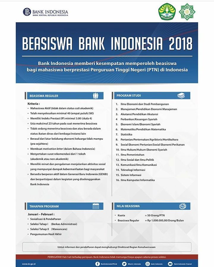 27 Formulir Beasiswa Bank Indonesia - Info Dana Tunai